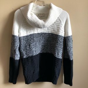 Jones New York Sport Cowl Sweater Striped Knit